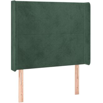 vidaXL Cabecero Con Led De Terciopelo Verde Oscuro 103x16x118/128 Cm Vidaxl