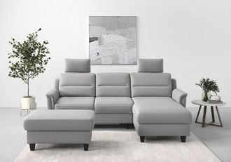 Sit&more Ecksofa »Farö L-Form« inklusive Federkern, wahlweise mit Bettfunktion und Bettkasten