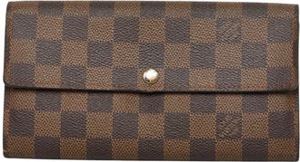 Louis Vuitton Brown Pvc Leather Long Wallet (Bi-Fold) (Pre-Owned)