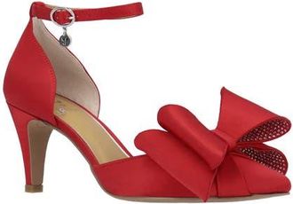 J. Rene&eacute; Pammie Ankle Strap Bow Pump in Red at Nordstrom, Size 10.5