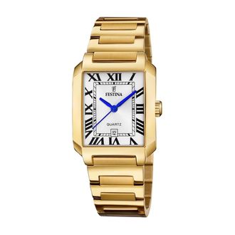 Festina Accessoires, Dames, Geel, ONE Size, Elegante Zilveren Vierkante Dameshorloge