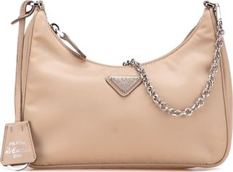 Prada Pre-owned Womens Reedition 2005 Shoulder Bag - Tan Textile - One Size