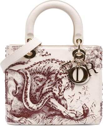 Dior Pre-owned Dior Medium Smooth Calfskin Embroidered Beaded Toile de Jouy Lady Ladies NI5GL30PLQQEFIM5
