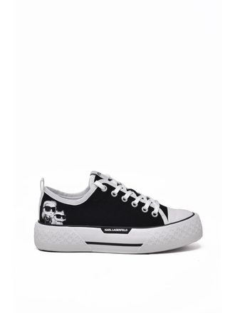 Karl Lagerfeld Black Canvas Low-Top Sneakers