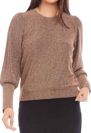 Karen Kane Glitter Girl Top In Brown