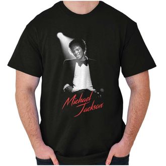 Brisco Brands Michael Jackson King of Pop Spotlight Graphic T Shirt Men or Women, Black, XL
