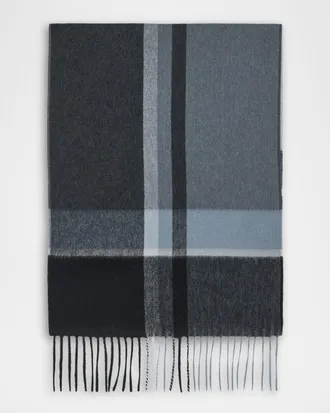 Neiman Marcus Men & apos;s Cashmere Exploded Plaid Scarf