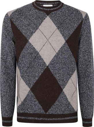 Ballantyne Argyle Pattern Trui met Ronde Hals - Heren - Ronde hals truien - Veelkleurig - M - Truien & Vesten