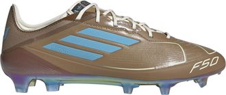 adidas Mens F50 Messi Elite Fg Leo X Bb Firm Ground Football Boots Unisex Adults in Crdbrd/Crm/Cyan - Brown - Size UK 8.5