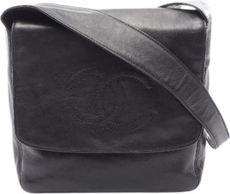 Chanel Pre-owned Coco Mark Lambskin Shoulder Bag - Dames - Vintage Schoudertas - Zwart - ONE Size - Leer - Vintage