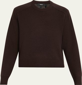 Theory Cashmere Cropped Crewneck Sweater