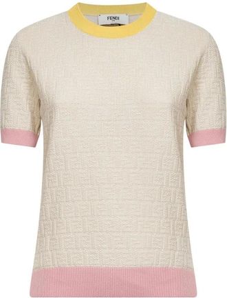 Fendi Truien & Vesten, Dames, Beige, M, Round-neck Truien