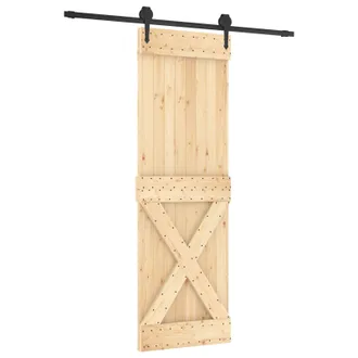 vidaXL Puerta Corredera Natural Y Negro 70 X 210 Cm Vidaxl