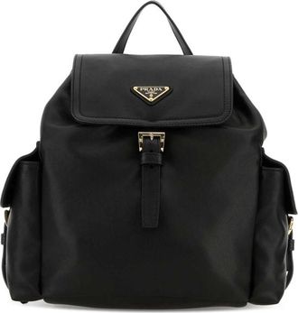 Prada Black Leather Backpack