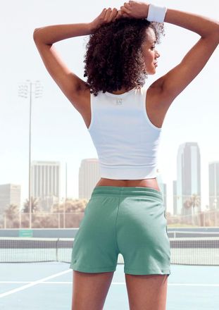 Active By Lascana Shorts LASCANA ACTIVE, Damen, Gr. XS (32/34), N-Gr, gr&uuml;n (hellgr&uuml;n), Interlock, Obermaterial: 100% Baumwolle, unifarben, bequem kurz, Hosen Shorts, mi