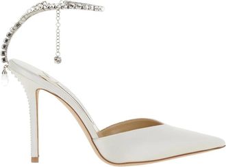 Jimmy Choo London Witte hakken sandalen Saeda 100 - Dames - Pumps - Wit - 37 EU - Schoenen