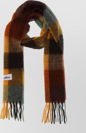 Acne Studios checked mohair-blend scarf