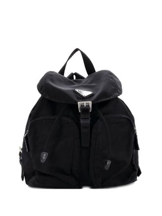 Prada Double Front Pocket Tessuto Small backpack - Black