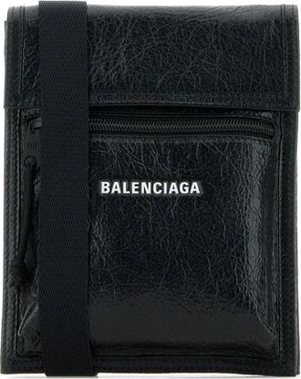 Balenciaga Zwarte Zijde & Nylon Tassen - Heren - Schoudertassen - Zwart - ONE Size - Nylon - Tassen