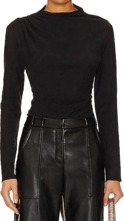 Nation Ltd Charlotte Asymmetrical Top In Jet Black
