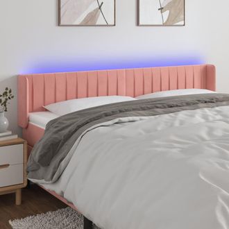 vidaXL Cabecero Con Led De Terciopelo Rosa 203x16x78/88 Cm Vidaxl