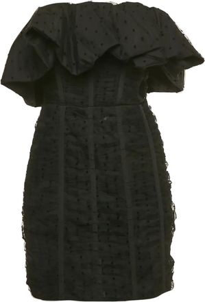 Self Portrait Abito corto senza spalline - Nero