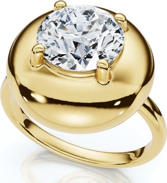 Pompeii3 2Ct Diamond Bezel Stackable Button Engagement Ring 14k Gold or Pt Lab Grown