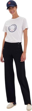 Ines De La Fressange Gabriel Broeken - Dames - Straight fit broeken - Blauw - 2XS - Katoen - Broeken
