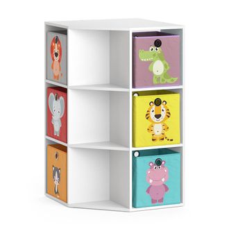 Vicco Estanter&iacute;a Infantil Luigi, Blanco, 64 X 107.8 Cm Con 6 Cajas Plegables Opc.1 Vicco