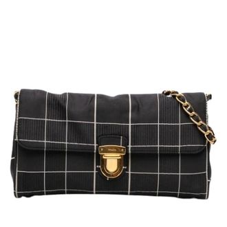 Prada Pre-owned Clutches, female, Black, Size: ONE SIZE Pre-owned Nylon Crossbody Bag