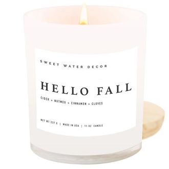 Sweet Water Decor 11oz White Jar Candle - Spice Scents in Hello Fall at Nordstrom