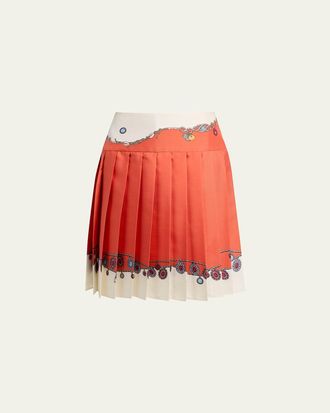 Versace Printed Silk Twill Skirt