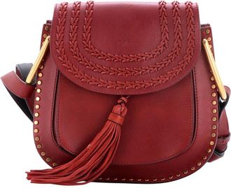 Chlo&eacute; Burgundy Sheep Leather Hudson Handbag Whipstitch Small (Authentic Pre- Loved)