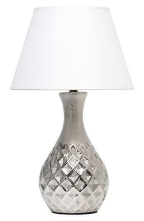 Lalia Home Diamond-Cut Table Lamp in Metallic Silver/white at Nordstrom Rack