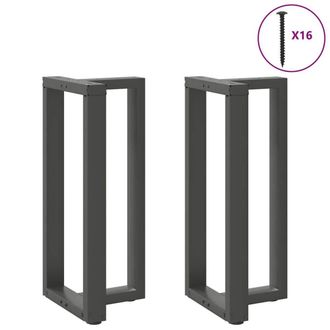 Berkfield Home Modern Bar Table Legs T-Shaped&not;2 pcs Anthracite 50x35x(90-91) cm in Dark Grey