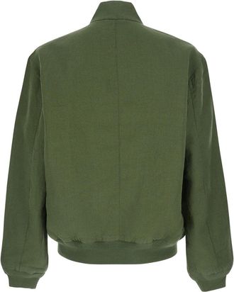 Polo Ralph Lauren Mens Jacket High-Collar Linen Green Coat