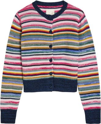 Suzie Kondi Kandria Striped Cashmere Cardigan - Multicoloured - S (UK8-10 / S)