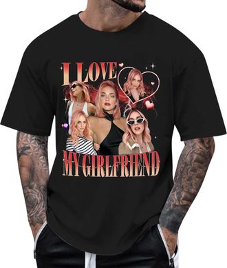 Generic 2026 Valentines Day Gift Valentines Graphic Short Sleeve T Shirt for Him with Custom Print Design (Red, S)