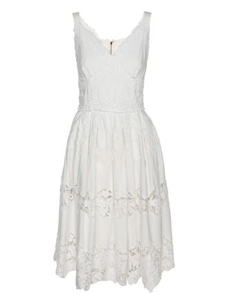 Dolce & Gabbana floral-lace midi dress - White