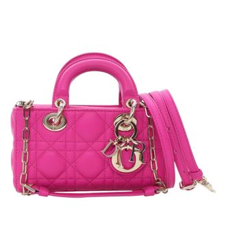 Dior Pink Micro Lambskin Cannage Lady D Joy
