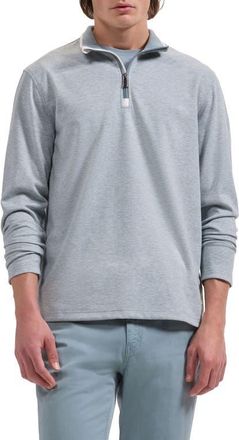 Bugatchi Soft Touch Quarter Zip Pullover in Shark at Nordstrom, Size Xxx-Large