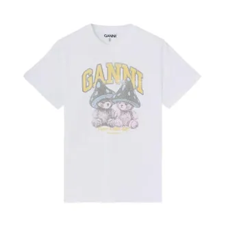 Ganni Dames, Tops, Wit, Maat: L Zijde
