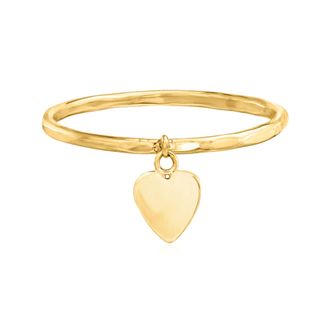 Ross-Simons 14kt Yellow Gold Heart Charm Ring