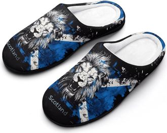 Generic Scottish Scotland Lion Flag Funny Mens Cotton Slippers Soft Non-Slip Rubber Sole House Slipper Indoor Outdoor