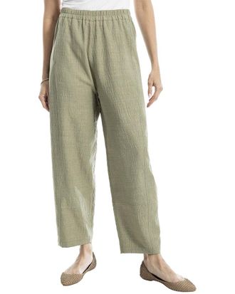 Max Studio Two-Tone Textured Woven Linen-Blend Pant