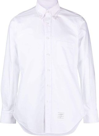 Thom Browne button-up cotton shirt - men - Cotton - 00 - White