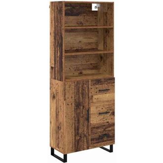 vidaXL Highboard Old Wood 69.5 x 34 x 180 cm Engineered Wood vidaXL