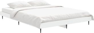 vidaXL Bed Frame without Mattress White 135x190 cm Double Engineered Wood Vidaxl