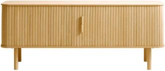 Meubles et Design Mueble TV puertas correderas de madera estriada L160cm - Madera clara
