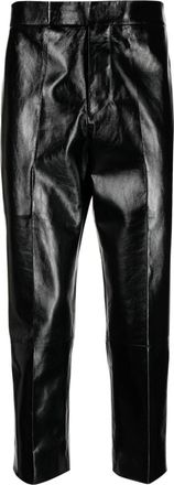SAPIO cropped leather trousers - men - Calf Leather - 48 - Black